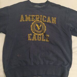 Over sized American eagle blue and yellow sweatshirt size M